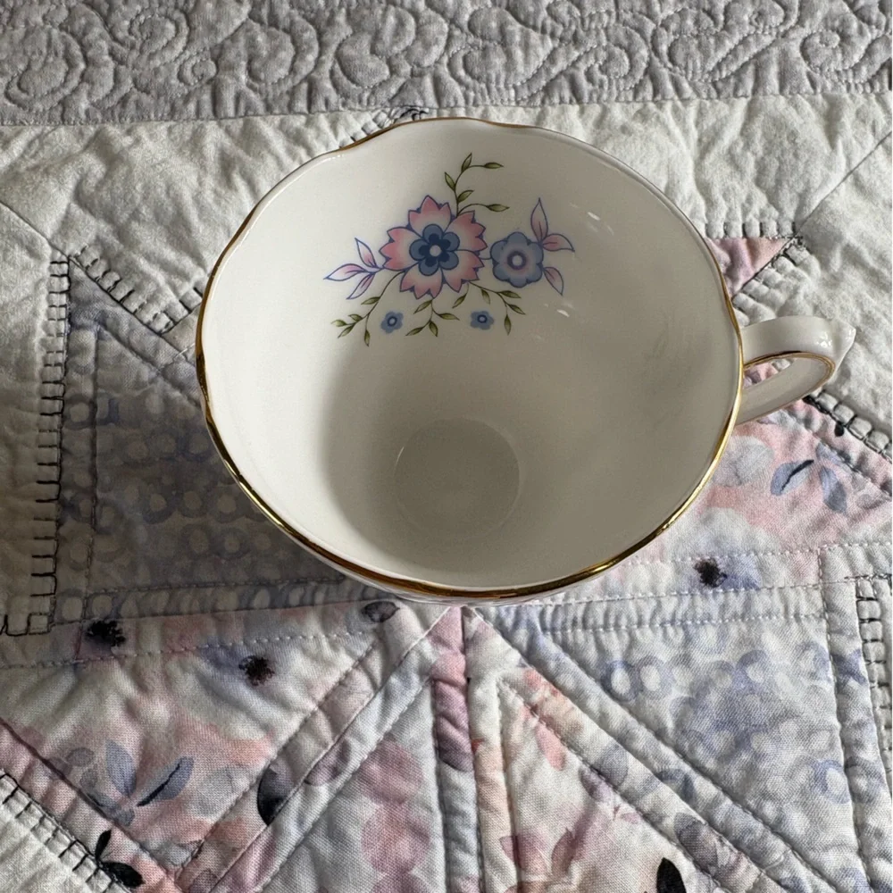 Avon 1974 Fine Bone China Blue Blossom Cup and Saucer Set